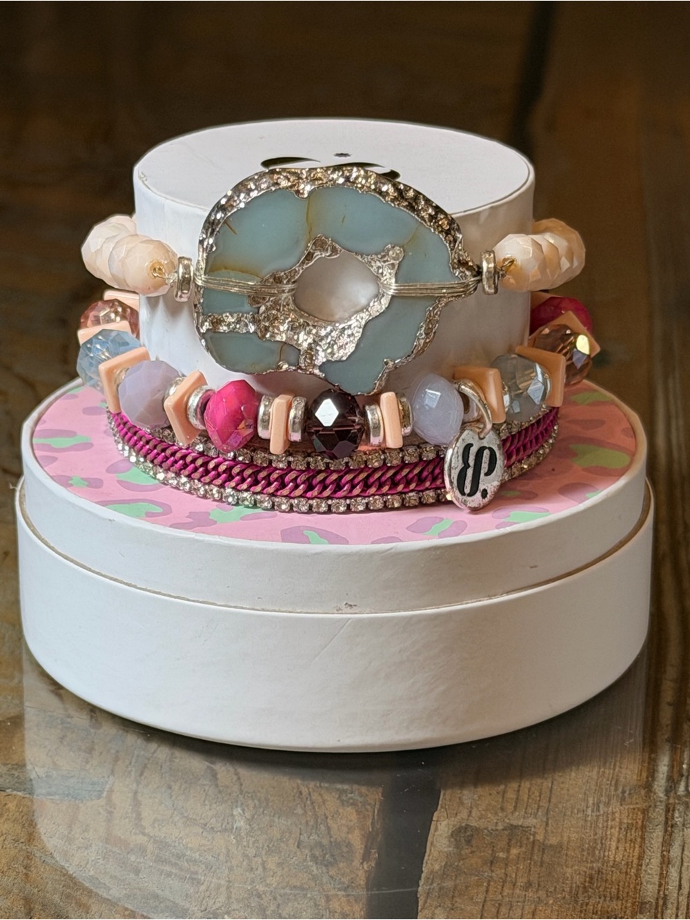 Bomb Party NWT! “Paint The Town Pink” Bracelet Stack